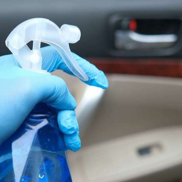 car cleaning inside detergent spray